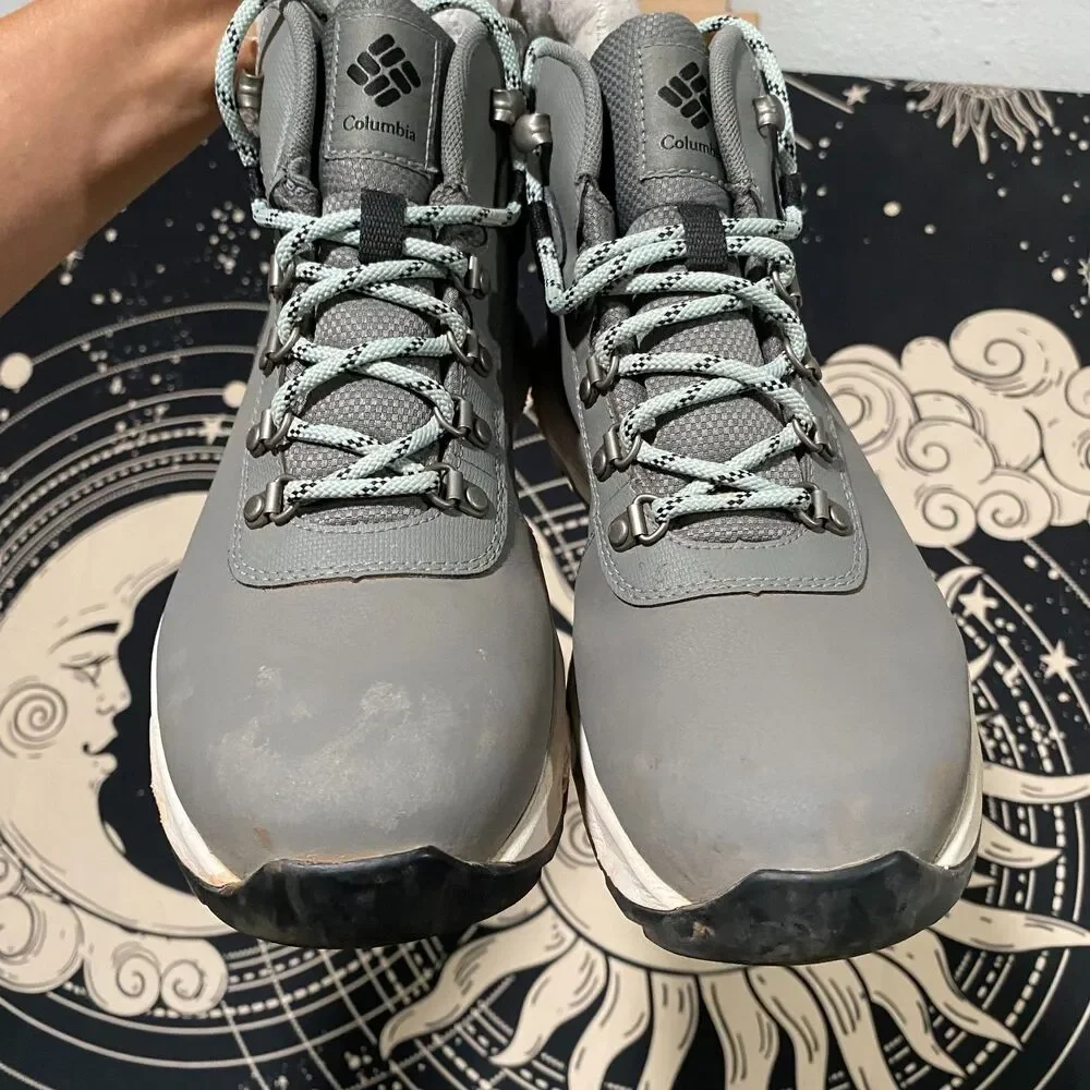 Columbia Newton Wander 2125521052 Hiking Boot Women's 9 Gray Leather Lace-Up